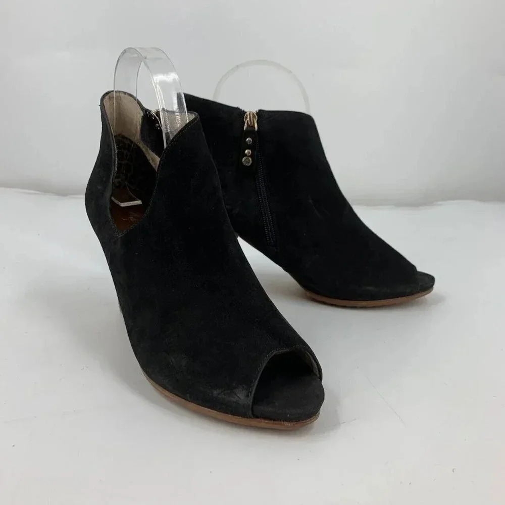 Matt Bernson Women's Jagg Woven Suede Cut Out Block Heel Bootie Size 8